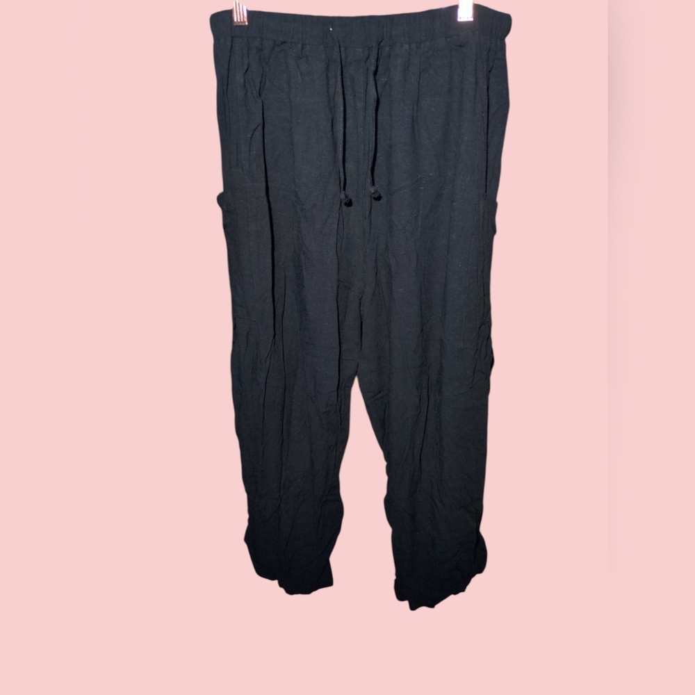 Tarse Black Drawstring Pants